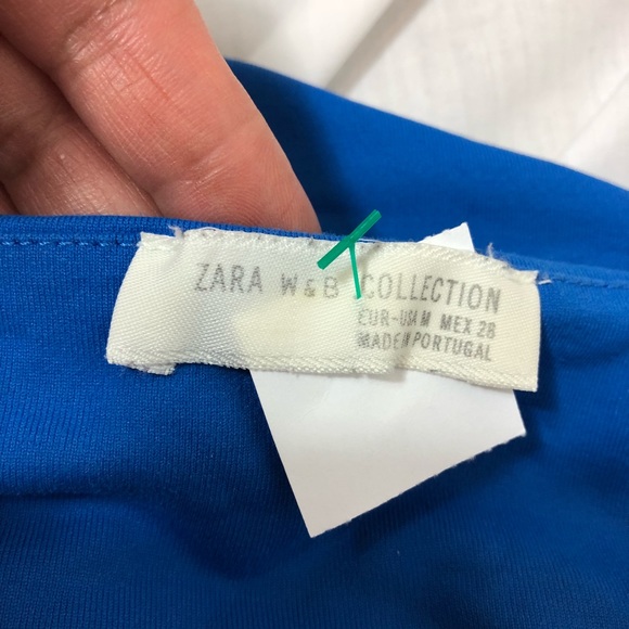 Zara W&B collection blue blouse Medium (#3) - Picture 2 of 8
